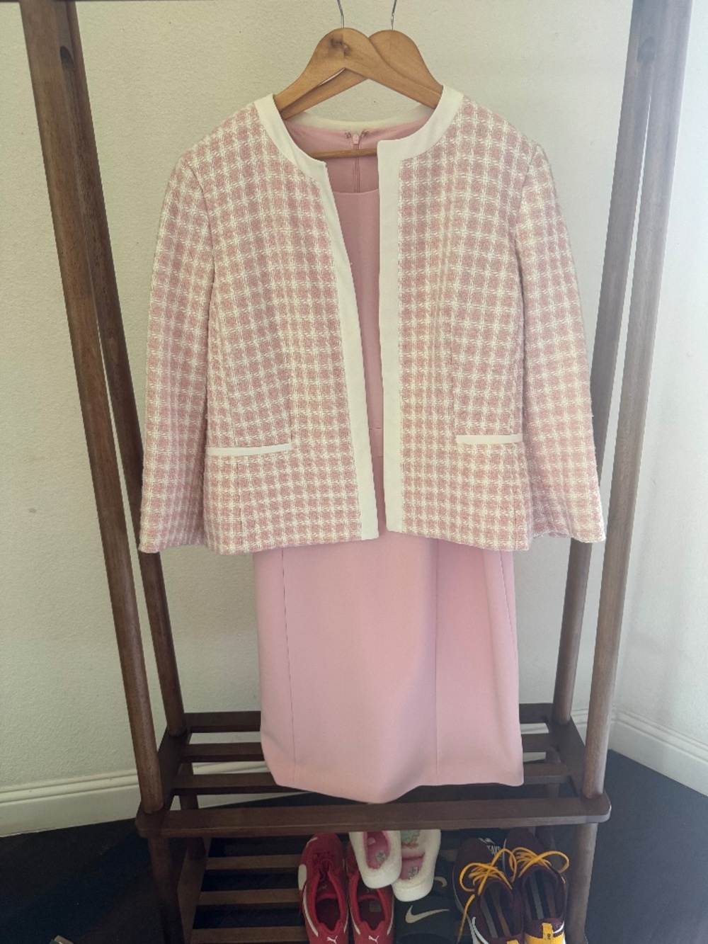 Kaspar Lined Two Piece Dress -Pink